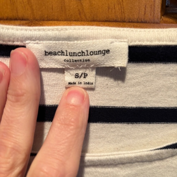 Beachlunchlounge Cotton Striped Dress in White and Blue Small Nautical - Picture 4 of 7